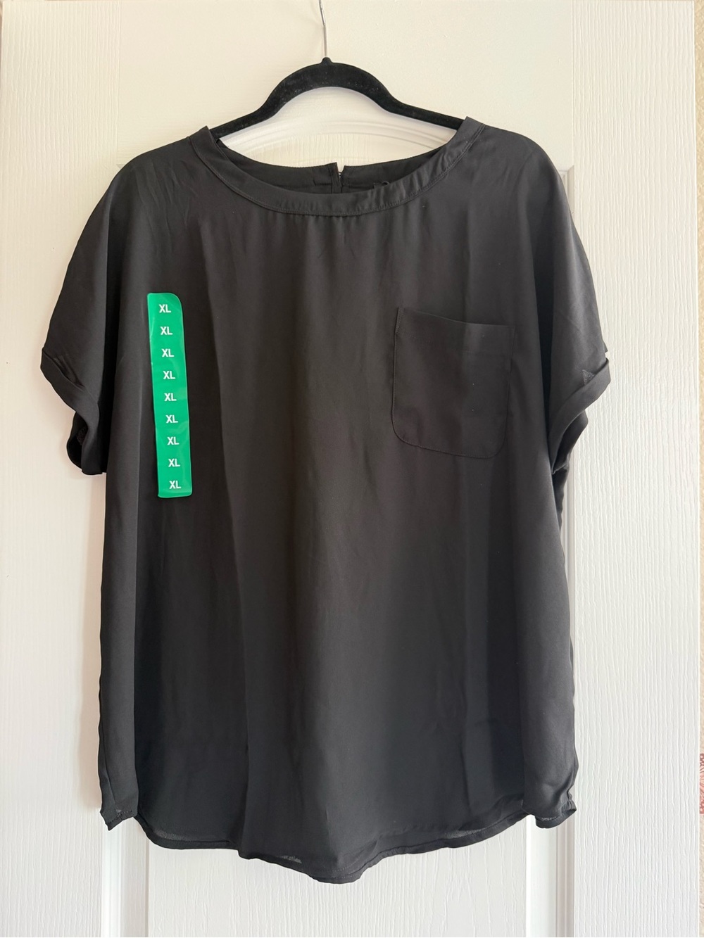 Buffalo David Bitton Black Short Sleeve Pocket Blouse